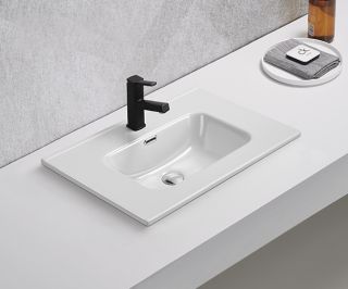 Раковина Gid 9070s 71156 встраиваемая сверху белая 71x46.5x17